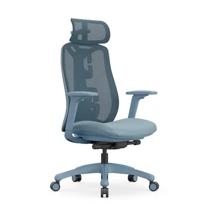New Arrival Office Chairs Luxury Ergonomic Mesh Office Desk Chairs with Adjustable Armrest Office Work Chair (New Design Loke Series) - Grey Mesh view 2