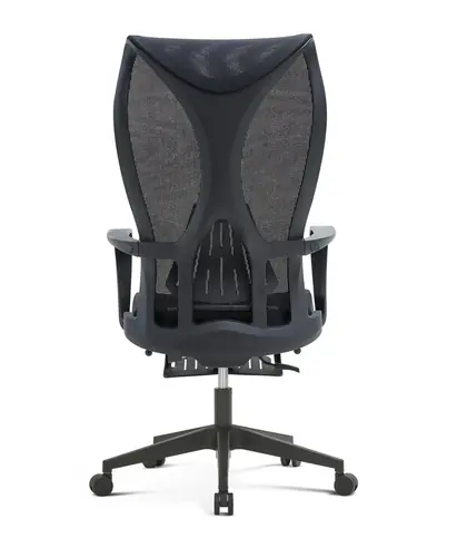 Middle Back Task Computer Home Office Chair Mesh Swivel Office Visitor Chair with Footrest - Black Mesh Chromed Base view 4