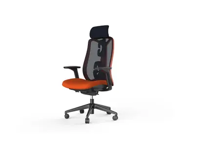 New Arrival Office Chairs Luxury Ergonomic Mesh Office Desk Chairs with Adjustable Armrest Office Work Chair (New Design Loke Series) - Orange Seat