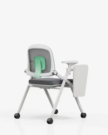Training Chair University College Mesh Office Lecture Meeting Training Chair with Writing Tablet (PX-01 Series) - White Frame view 3