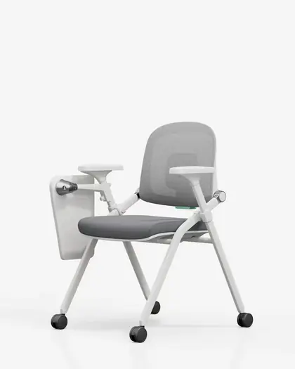 Training Chair University College Mesh Office Lecture Meeting Training Chair with Writing Tablet (PX-01 Series) - White Frame