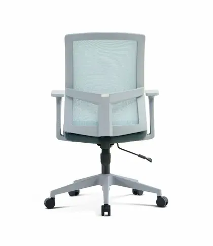 Wholesale Middle Back Task Computer Office Chair Mesh Swivel Office Visitor Chair - Teal Mesh White Frame view 4