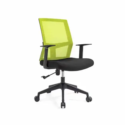 Wholesale Middle Back Task Computer Office Chair Mesh Swivel Office Visitor Chair - Green Mesh Black Frame