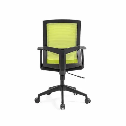Wholesale Middle Back Task Computer Office Chair Mesh Swivel Office Visitor Chair - Green Mesh Black Frame view 5
