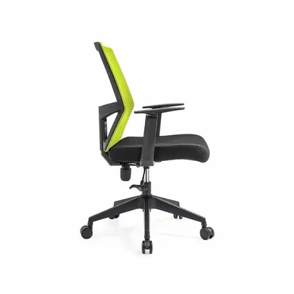 Wholesale Middle Back Task Computer Office Chair Mesh Swivel Office Visitor Chair - Green Mesh Black Frame view 3
