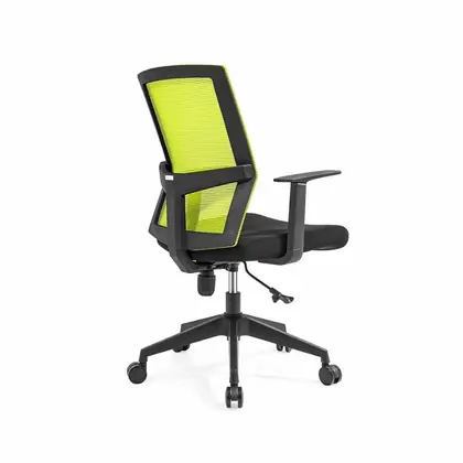 Wholesale Middle Back Task Computer Office Chair Mesh Swivel Office Visitor Chair - Green Mesh Black Frame view 4