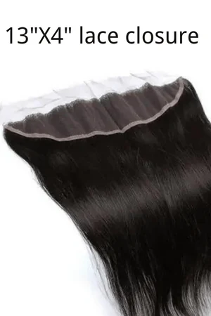 Side view of the lace frontal showing the 13 inch width and 4 inch depth of the lace base