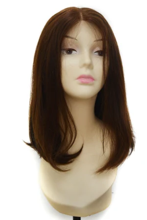 Close-up of the lace front with bleached knots for a natural hairline