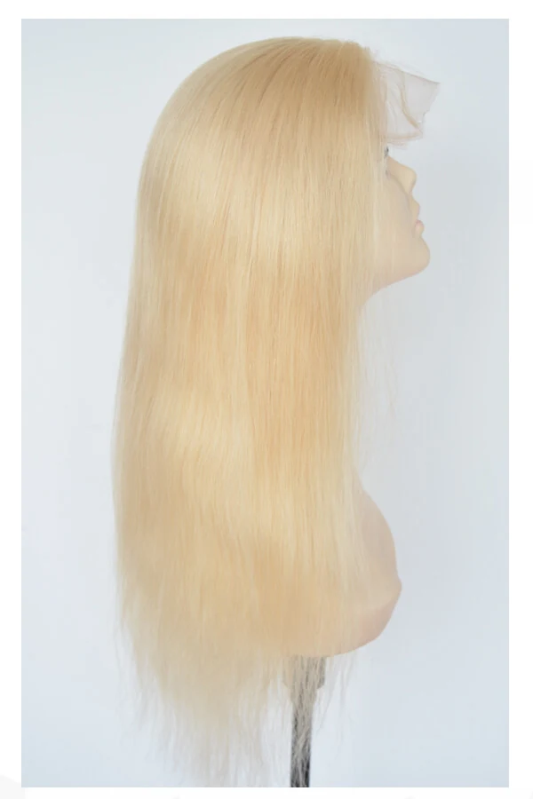 Side view of the lace front hair system showing the double lace layer at the front hairline