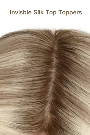 Close-up of the silk top base showing the fine, natural-looking scalp illusion
