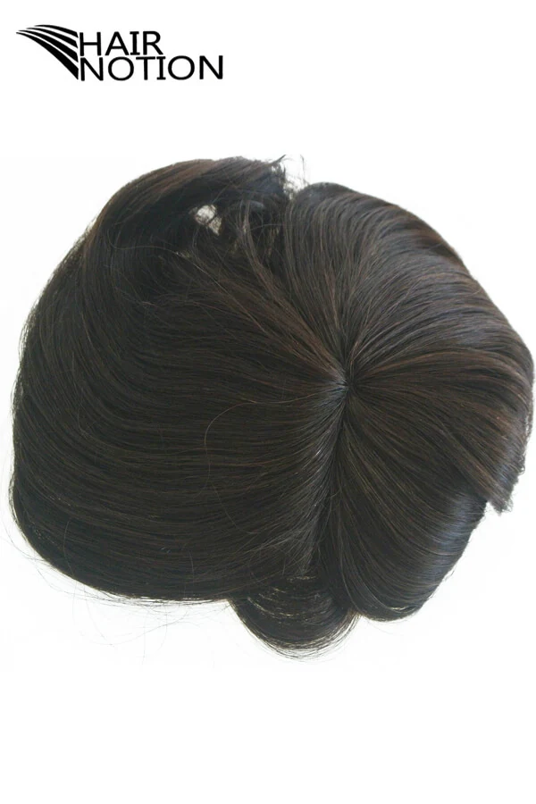 Side view of the custom fish net base with injected skin top, showing the structure and hairline