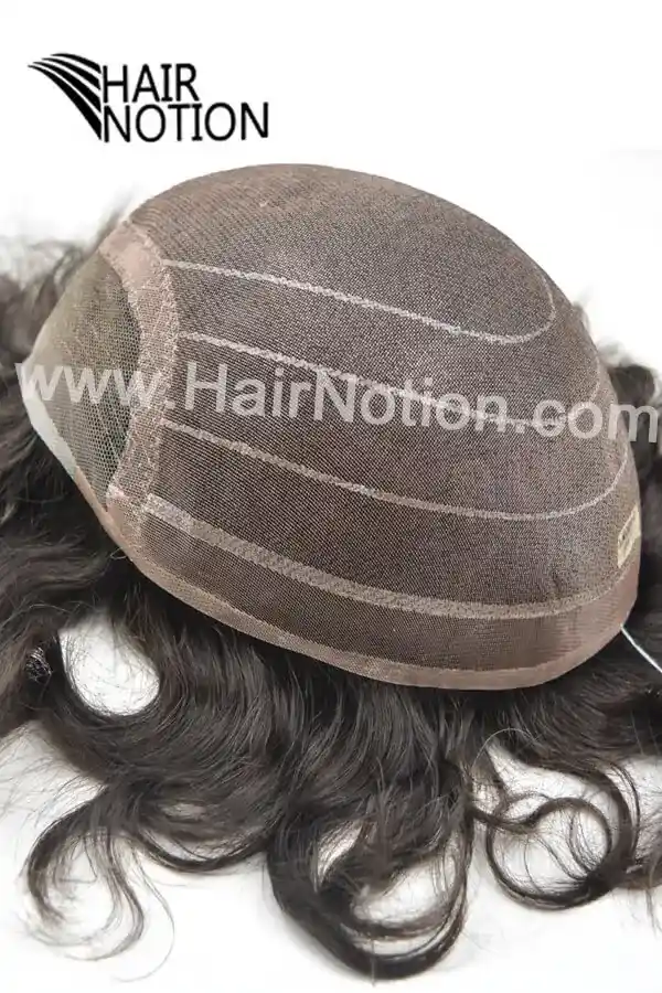 Close-up of the D-LW lace front with bleached knots at the hairline