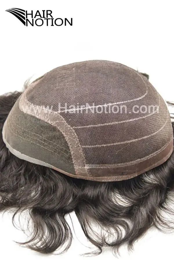 Z-3PCS D-LW lace front mono men's hair system shown from above with the front hairline visible