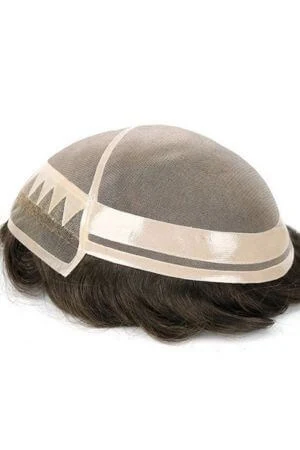 Close-up of the DMP front hairline showing bleached knots and lace integration