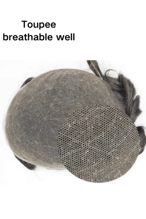 Underside of the French lace base showing the transparent lace and double knots