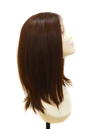 Factory view of the lace top wig being hand-tied and processed