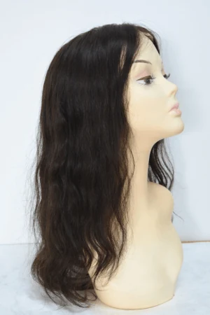 Side view of the QWT topper showing the PU thin skin transition from lace front