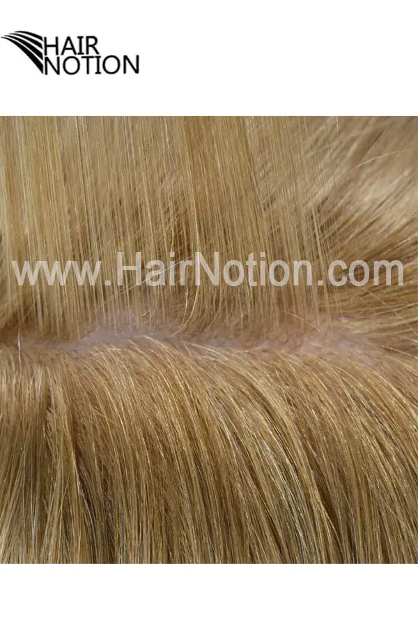 Side view of the IS-DE hair system showing the seamless transition from hair to base