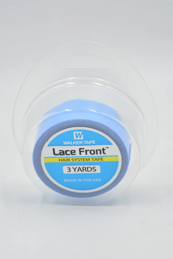Roll of Lace Front Support tape showing the clear adhesive and blue liner