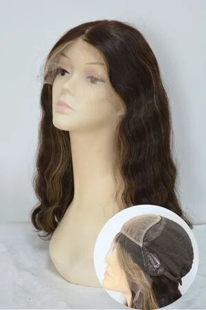 BUTY HD lace front wig shown from above with the center parting and water wave texture visible