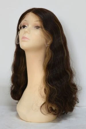 Side view of the BUTY lace front wig showing the thin, transparent lace and bleached knots