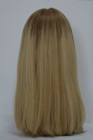 9 by 5 inch HD lace front wig displayed on a mannequin head with a natural parting