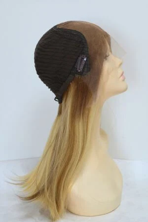 Front view of the HD lace front wig on a mannequin head showing the natural hairline