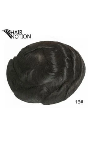 Full Swiss lace men's hair system shown from above with the front hairline visible