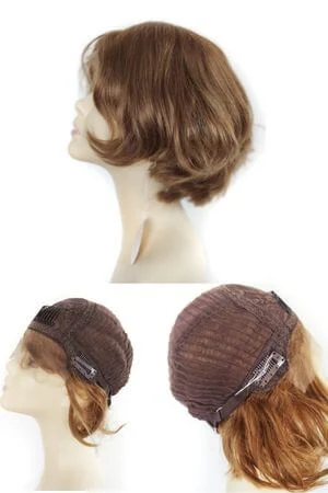 Close-up of the lace front and silk top base showing the fine texture and smooth finish