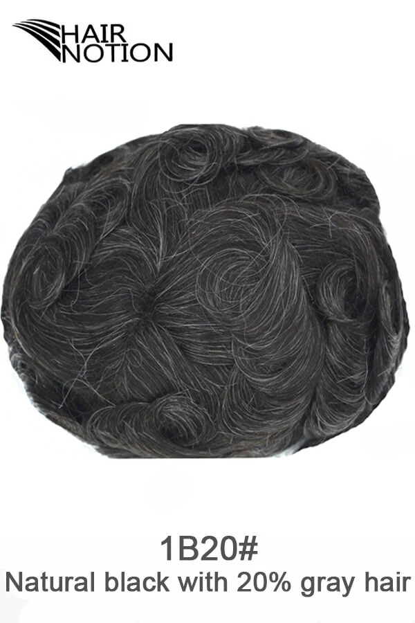 Underside of the hair piece showing the 8 by 10 inch base with the poly-coated edge and undervent construction