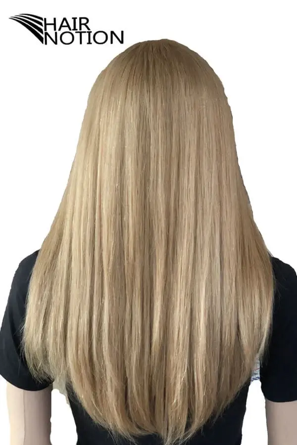 Mona Real Hair Lace Top Hair Systems for Women #16 shown on a display head