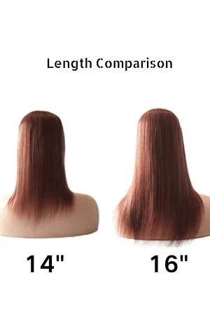 SALIS topper displayed at 14 inches with straight hair and natural colour #8