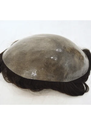 SILIC hair system styled on a mannequin head showing the natural hairline and parting