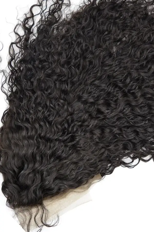 Underside of the lace front base showing the 2 inch NPU strip across the back