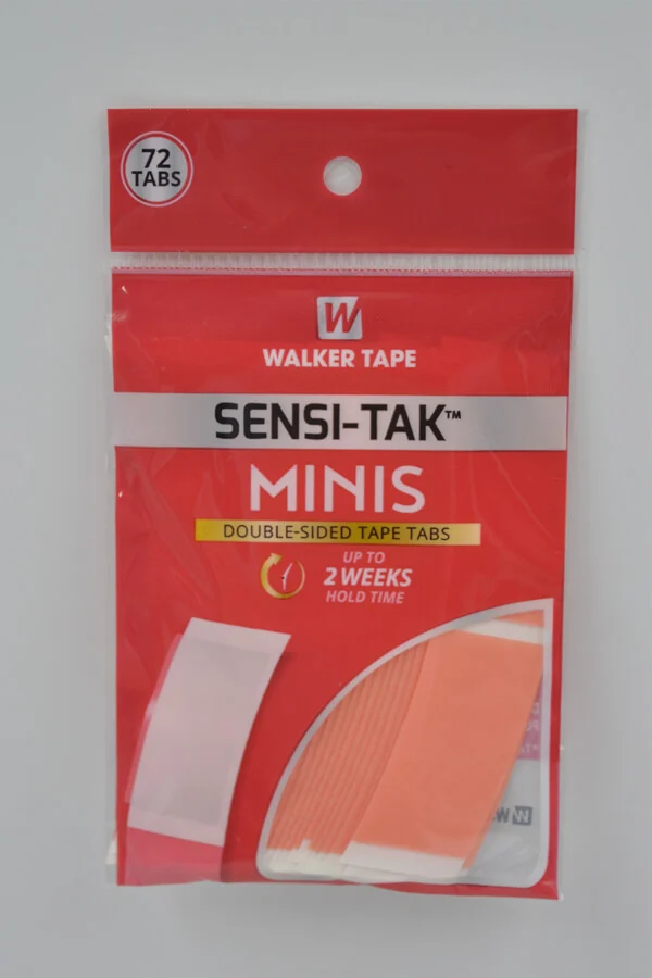 Sensi-Tak Double Sided Tape Tabs MINIS shown in a pack with red liner visible