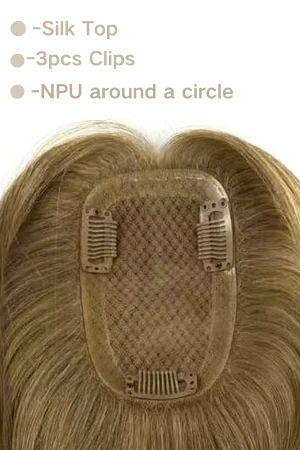 SDIVN silk top hair topper shown from above with the front hairline visible