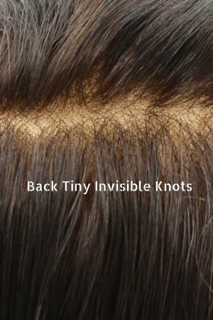 Swiss lace hair system styled on a mannequin head showing the natural parting and front hairline
