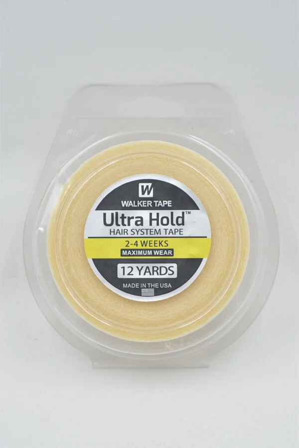 Tape roll laid flat with the full 12 yard length visible, showing the clear appearance and white liner