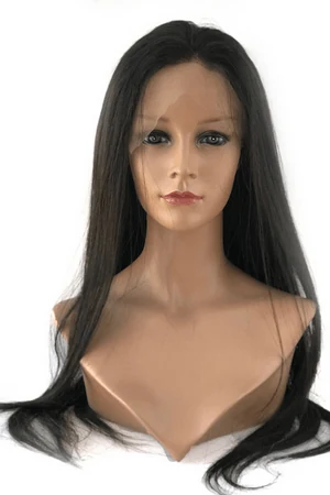 Side view of the full lace wig showing the lace perimeter and natural hairline