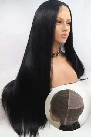 LILIYA full lace wig cap for women shown from above with the front hairline and natural parting visible