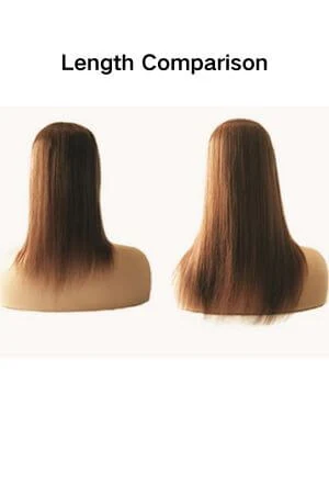 SDIVN 14-inch silk top hair topper displayed on a stand