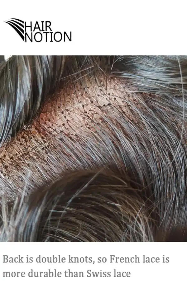 SFF-IT full French lace men's hair system shown from above with the front hairline visible