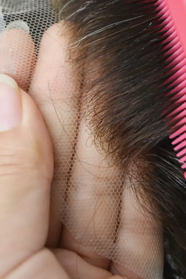 A-SFS-FR full Swiss lace men's hair system shown from above with the front hairline visible