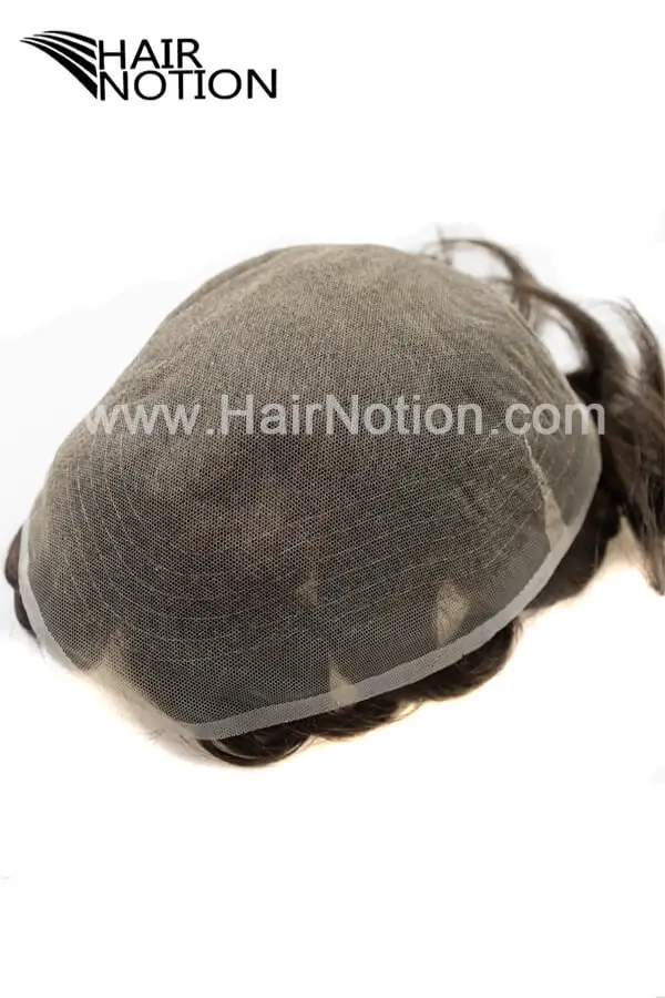 Z-3PCS A-SFS full Swiss lace men's hair system shown from above with the front hairline visible