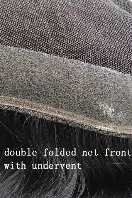 Z-3PCS Swiss lace top men's hair system shown from above with the front hairline visible