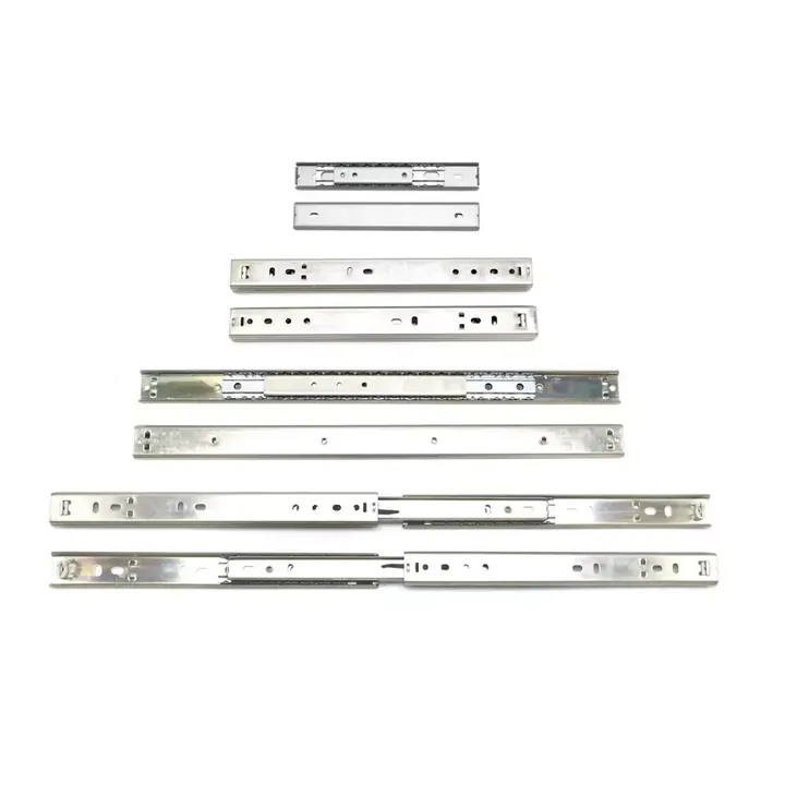 Telescopic drawer slides in a range of lengths