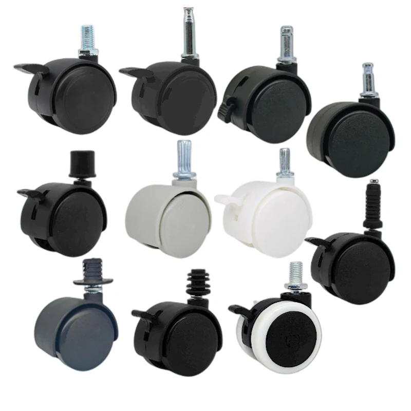 Range of twin wheel swivel casters with different stem types