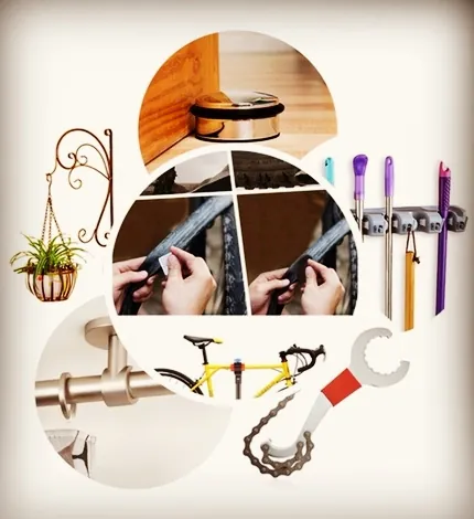 Product lines: curtain rods, bicycle repair tools, wall organisers and iron flower holders