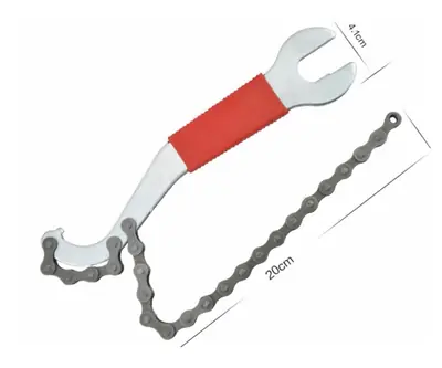 Bicycle Bike Multi Function Lock Ring Wrench + Chain Whip + Pedal Spanner Tool view 2