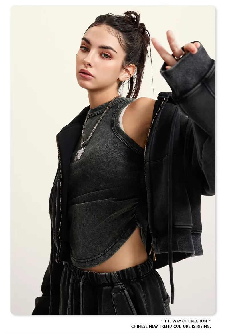 Autumn Women's Fleece-Lined Short Cropped Hoodie - view 4